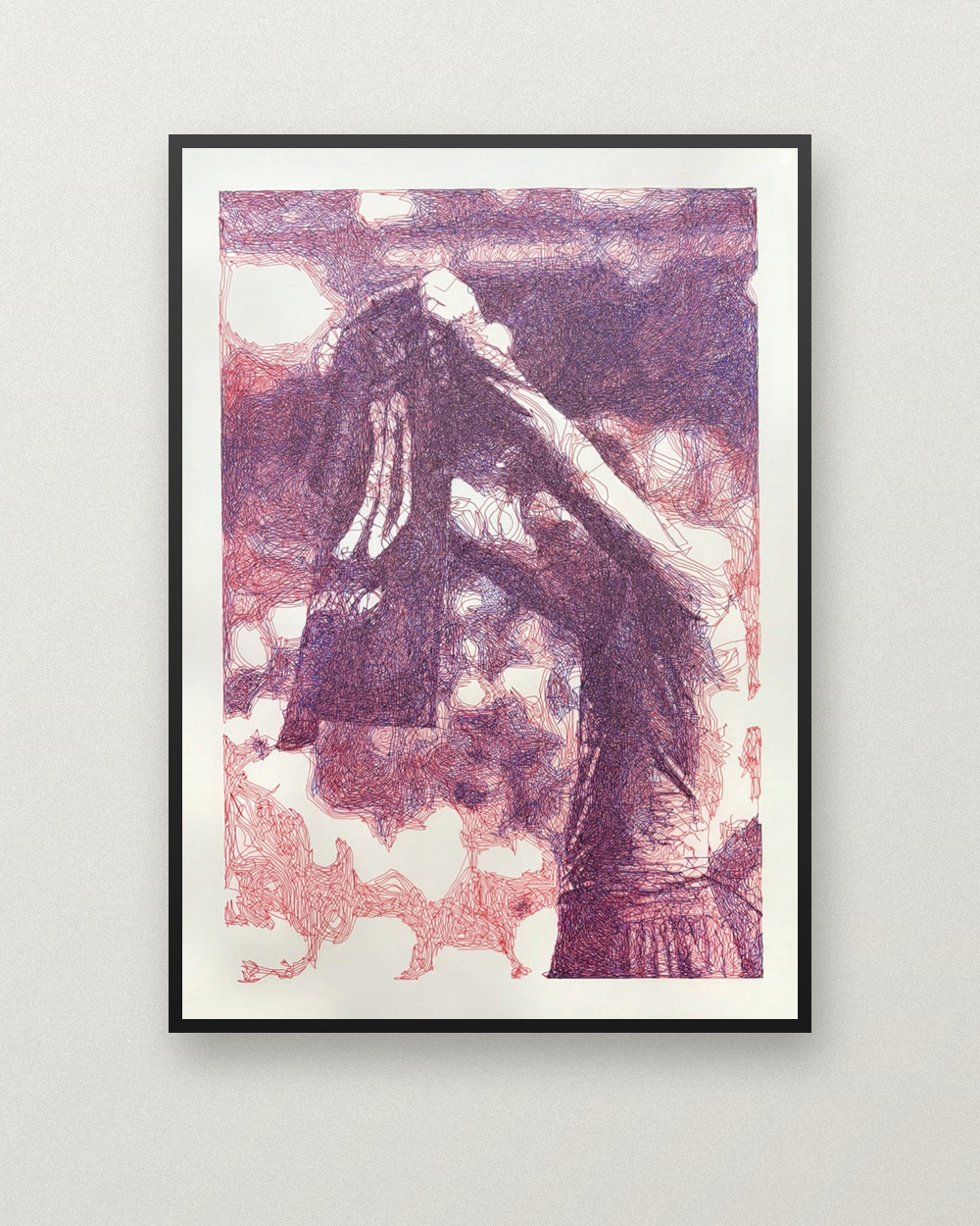 GOAT: obra dibujada con pen plotter, Boli Bic 1.6mm sobre Canson Bristol XL 180g
